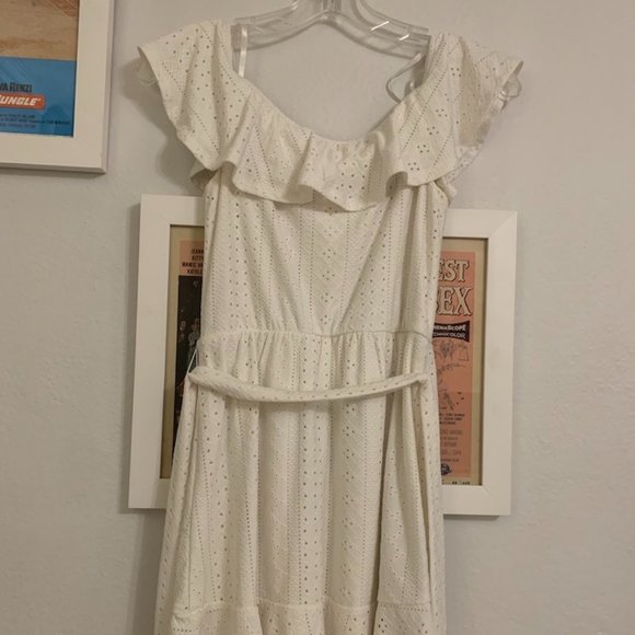 BCBGeneration Women's Knit White Off-the-shoulder Dress Size XXS - Picture 4 of 9